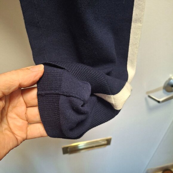 OLSEN pants LISA straight fit WITH DECORATIVE TAPE - navy SIZE M (10) - Picture 6 of 9